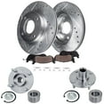 thumbnail image 1 of Detroit Axle - Front Wheel Bearing Hubs Brake Kit for 08-11 Ford Focus Drilled & Slotted Brake Rotors Ceramic Brakes Pads Wheel Bearing Hubs Assembly 2009 2010 Replacement, 1 of 8