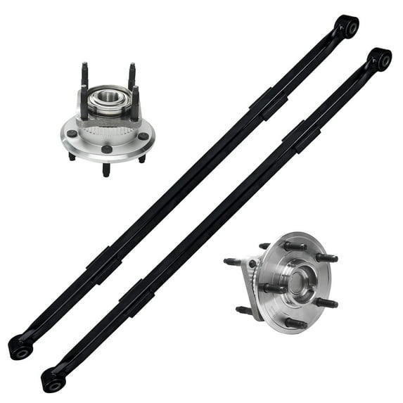 Detroit Axle Replacement for Jeep Commander Grand Cherokee w/ABS Rear Lower Track Bar + Wheel Bearing & Hub Assembly - 4pc Set Fits select: 2005-2007 JEEP GRAND CHEROKEE LAREDO/COLUMBIA/FREEDOM