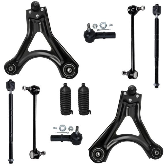 Detroit Axle Replacement for Mercury Cougar Mystique Ford Contour [ Models w/ 15'' Wheels ONLY ] Front Lower Control Arm w/ Ball Joints + Sway Bars + Tie Rods Boots - 10pc Set