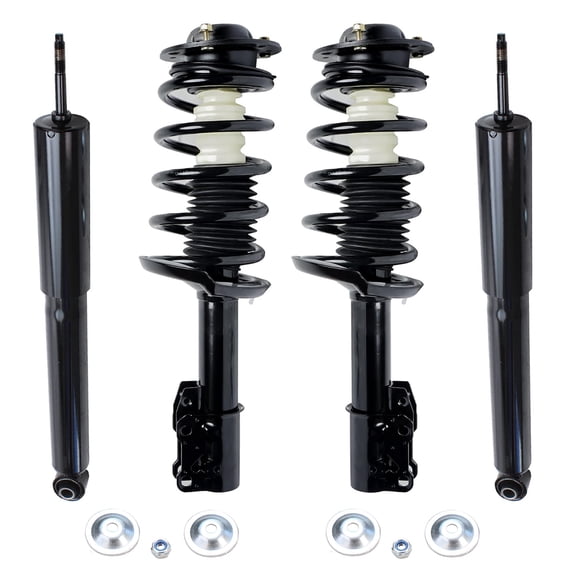 Detroit Axle - Struts Shocks for Chevy Malibu Pontiac G6 Saturn Aura Complete 2 Front Struts with Coil Springs 2 Rear Shock Absorbers Replacement Ready Struts