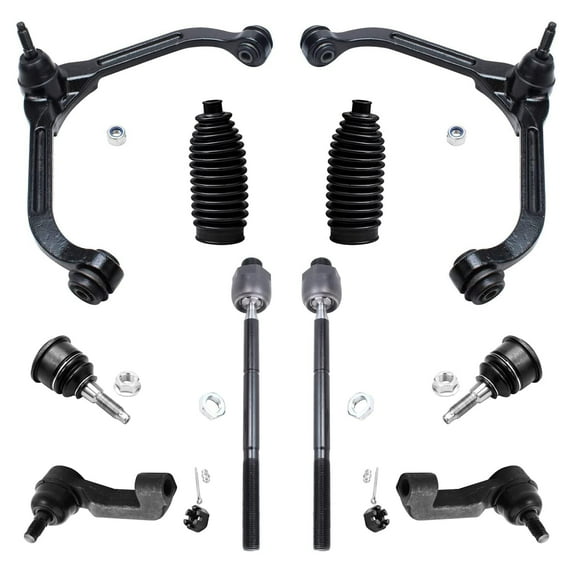 Detroit Axle Replacement for 2002 - 2004 Jeep Liberty Front Upper Control Arm w/ Ball Joints Inner Outer Tie Rods - 10pc Set