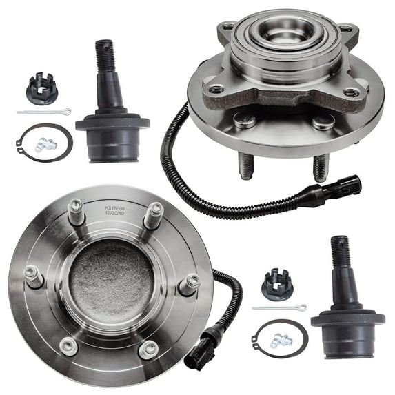 Detroit Axle Replacement for 2007-2011 Ford Expedition Lincoln Navigator RWD 2WD Front Wheel Bearing & Hubs Lower Ball Joints Assembly - 4pc Set