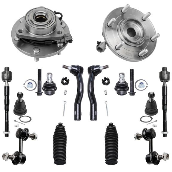 Detroit Axle - Replacement for 2008-2011 Nissan Armada Titan 4WD/AWD Front Wheel Bearing & Hubs Ball Joints Inner Outer Tie Rods Sway Bar Links