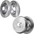 thumbnail image 1 of Detroit Axle - Brake Rotors Drums for 2009-2018 Toyota Corolla, 2019 Corolla [1.8L], Front Drilled Slotted Brake Rotors Rear Brakes Drums 2010 2011 2012 2013 2014 2015 2016 2017 Replacement, 1 of 8