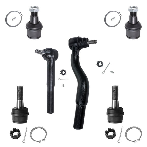 Detroit Axle Replacement for Ford Excursion F-250 F-350 F-450 F-550 Super Duty Front Lower Upper Ball Joints Outer Tie Rod Ends - 6pc Set