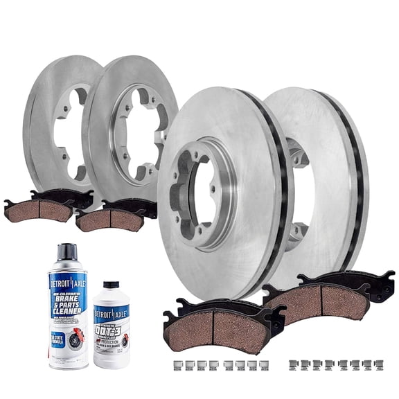 Detroit Axle - 10pc Brake Kit for Ford Transit-150 Transit-250 Transit-350, Disc Brake Rotors Ceramic Brakes Pads Replacement : 12.13" inch Front and Rear Rotor