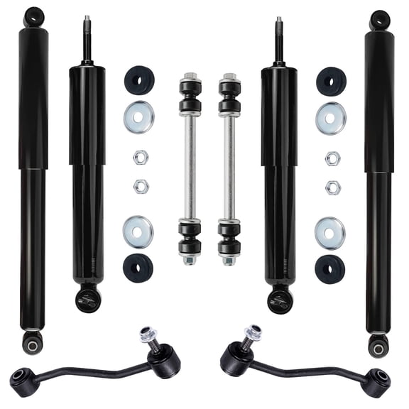 Detroit Axle - RWD Shock Absorbers for Ford Ranger Mazda B2300 B2500 B3000 B4000, 4 Front & Rear Shock Absorbers Assembly, 4 Front & Rear Stabilizer Sway Bar End Links