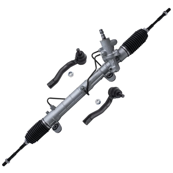 Detroit Axle - Steering Rack & Pinion Kit for 2003-2008 Toyota Corolla 2004 2005 2006 2007 Complete Power Steering Rack and Pinion Assembly + 2 Outer Tie Rod Ends Replacement