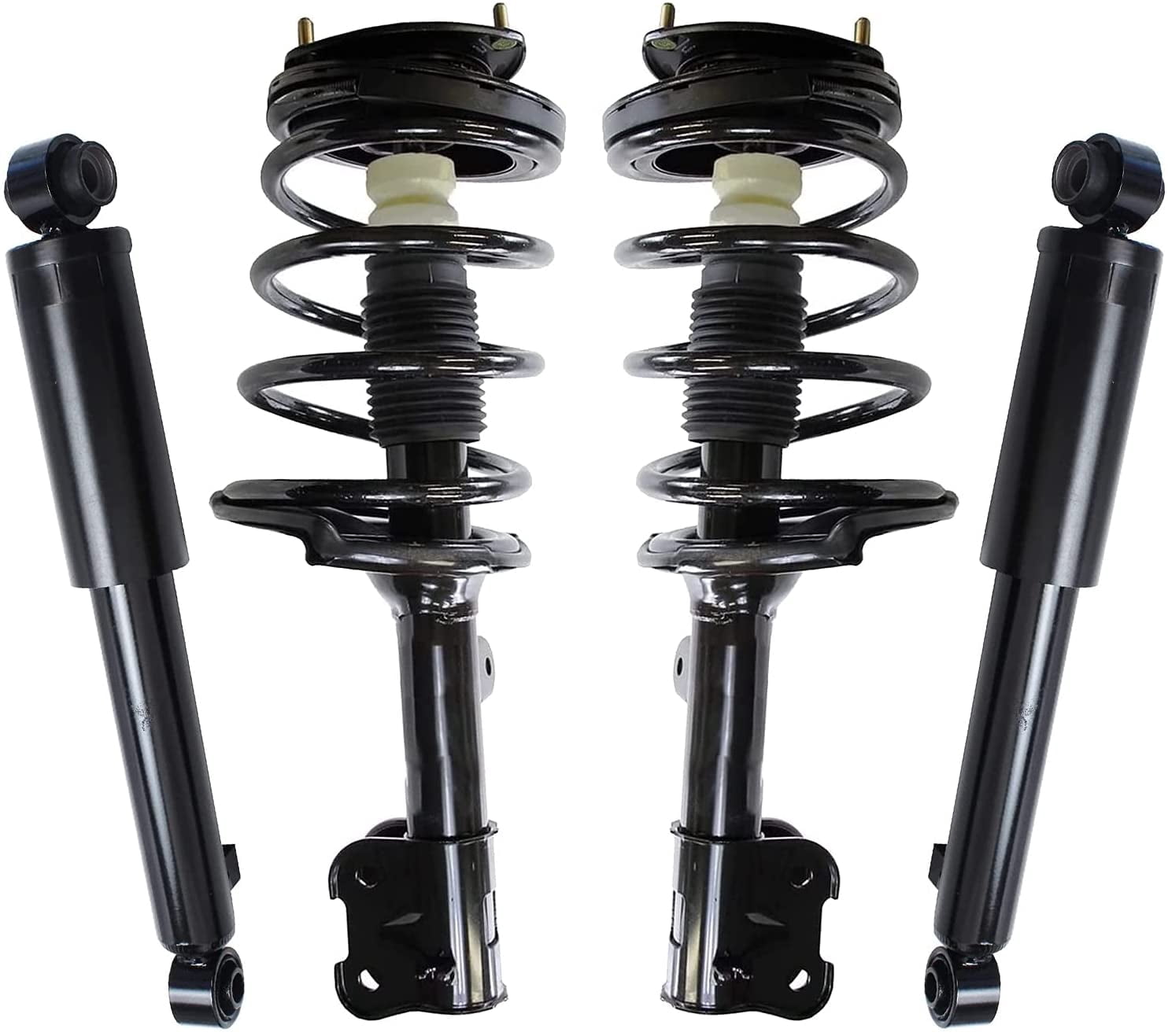 Detroit Axle - Struts Shocks for 2007 2008 2009 Hyundai Santa Fe Complete 2 Front Struts with Coil Spring 2 Rear Shock Absorbers Replacement