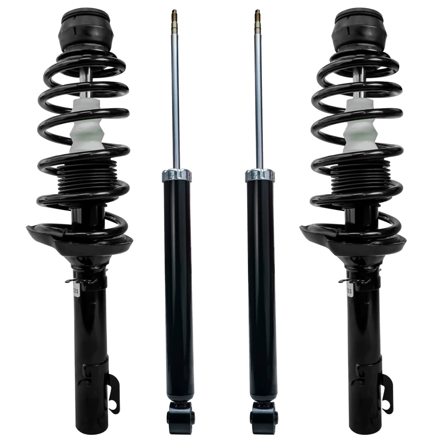 Detroit Axle - Struts Shocks for 1998-2010 Volkswagen Beetle 1999-2006 Golf 1999-2005 Jetta Complete 2 Front Struts with Coil Spring 2 Rear Shock Absorbers Replacement Ready Struts Assembly