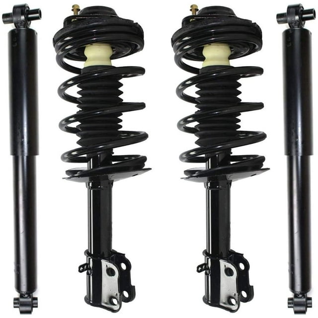 Detroit Axle - Struts Shocks for 2001-2010 PT Cruiser Complete Front Struts w/Coil Spring Rear Shock Absorbers 2002 2003 2004 2005 2006 2007 2008 2009 Replacement Ready Struts Shocks Assembly