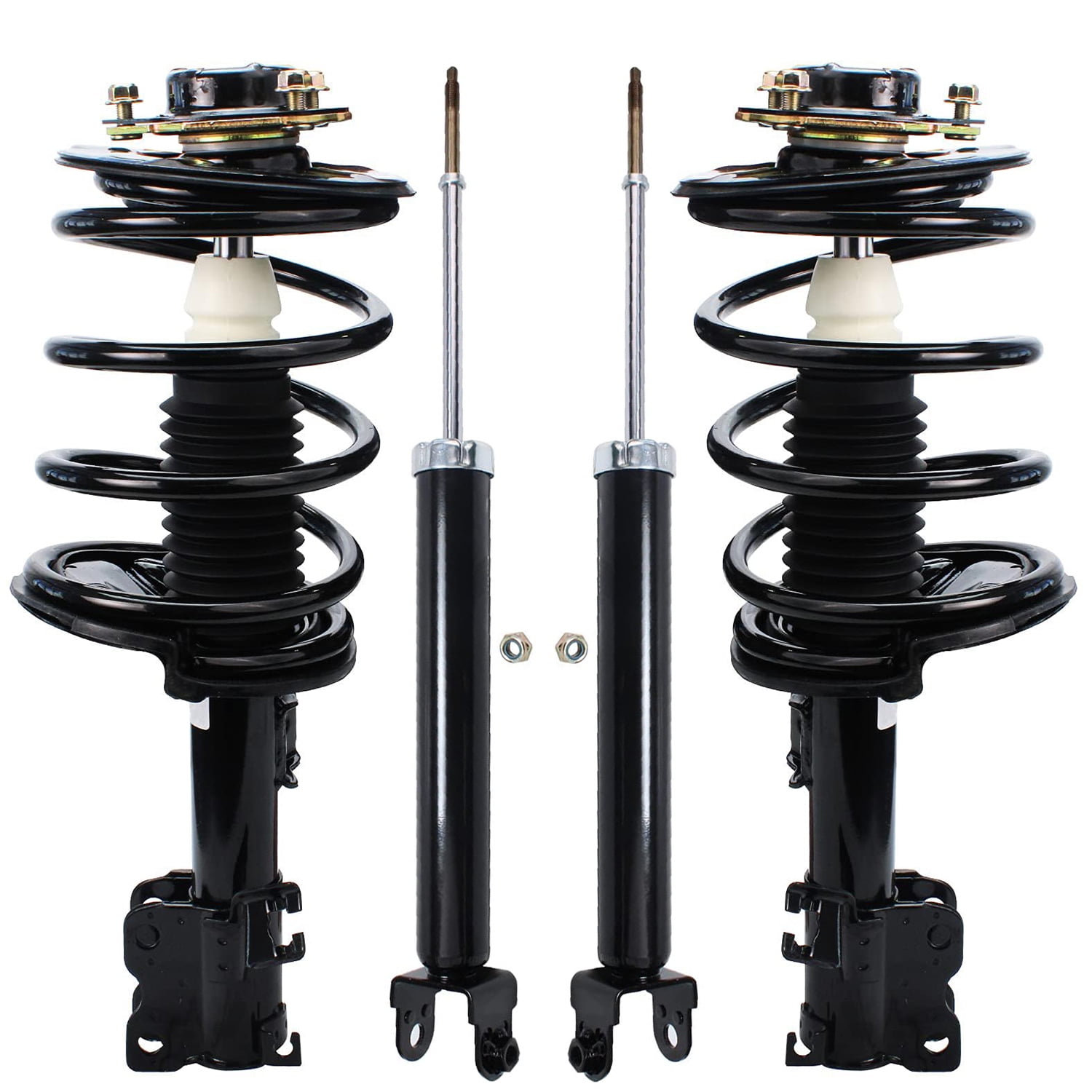 Detroit Axle - Struts Shocks for 2002-2006 Nissan Altima 2.5L Complete 2 Front Struts w/Coil Spring 2 Rear Shock Absorbers 2003 2004 2005 Replacement Ready Struts Assembly