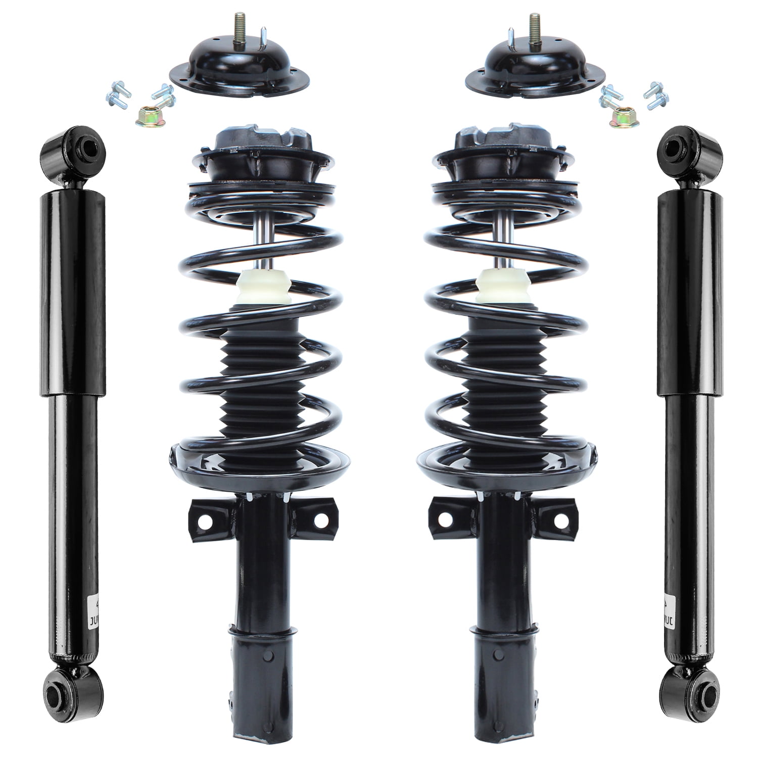 Coil Over Suspension Kit Detroit Axle - 4WD Struts Shocks For 2005-2015 Toyota Tacoma Complete 2 Front Struts With Coil Spring 2 Rear Shock Absorbers 2006 2007 2008 2009 2010 Complete Strut Assembly