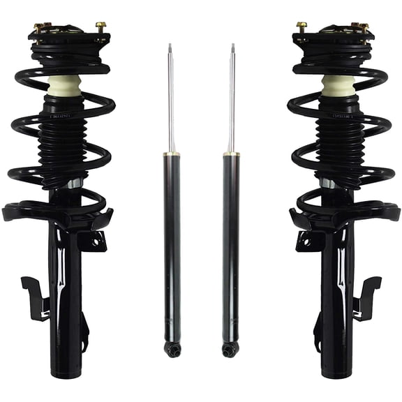 Detroit Axle - Struts Shocks for 2004-2009 Mazda 3 - [2006-2010 Mazda 5] Complete 2 Front Struts w/ Coil Spring 2 Rear Shock Absorbers 2005 2007 2008 Replacement Ready Struts Assembly