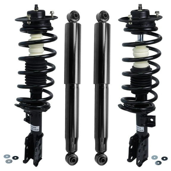 Detroit Axle - Struts Shocks for 2005 2006 Chevy Equinox 2006 Pontiac Torrent Complete 2 Front Struts with Coil Spring 2 Rear Shock Absorbers Replacement Quick Install Ready Struts Assembly