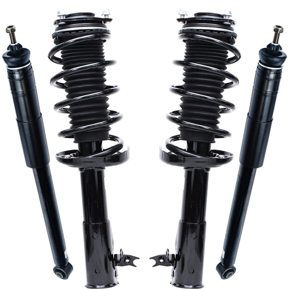 Detroit Axle - Struts Shocks for 2006-2011 Honda Civic Acura CSX Complete 2 Front Struts & Coil Springs 2 Rear Shock Absorbers 2007 2008 2009 2010 Replacement Quick Install Ready Struts Assembly
