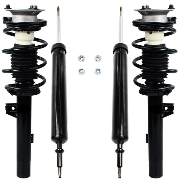 Detroit Axle - Struts Shocks for 2008-2012 BMW 128i, 08-13 135i, 07-13 328i 335i, 09-11 335d (w/o Sport Susp.) Complete 2 Front Struts w/Coil Spring 2 Rear Shock Absorbers Replacement Struts