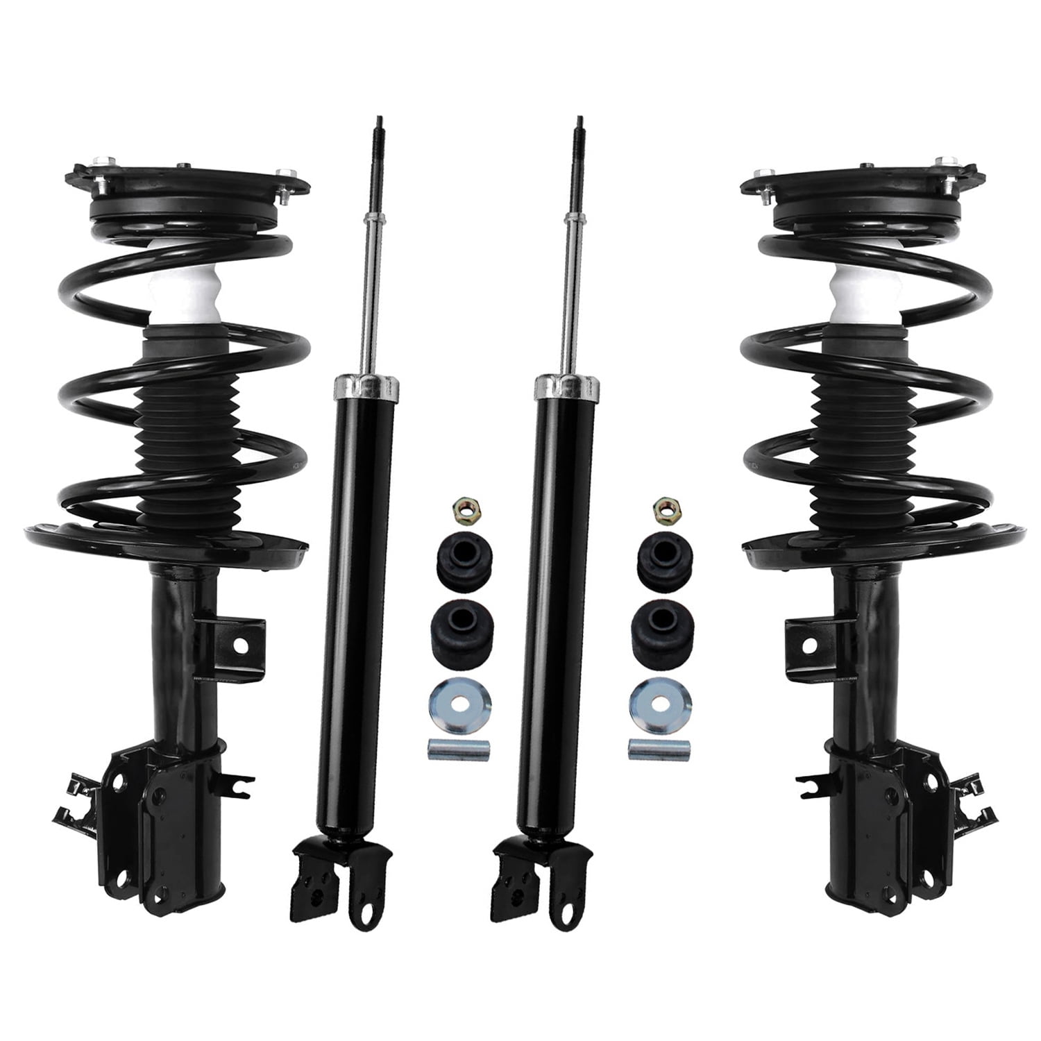Detroit Axle - Struts Shocks for 2009-2014 Nissan Maxima (Sedan) Complete 2 Front Struts w/ Coil Spring 2 Rear Shock Absorbers 2010 2011 2012 2013 Replacement Ready Struts Assembly