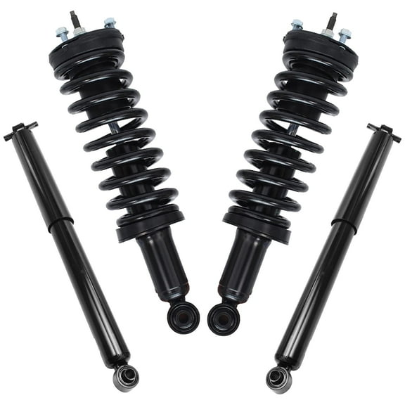 Detroit Axle - Struts Shocks for 2WD 2004-2012 Chevy Colorado GMC Canyon [Exc. 17" 18" Wheels] Complete 2 Front Struts w/Coil Spring 2 Rear Shocks 2005 2006 2007 2008 2009 2010 2011 Replacement