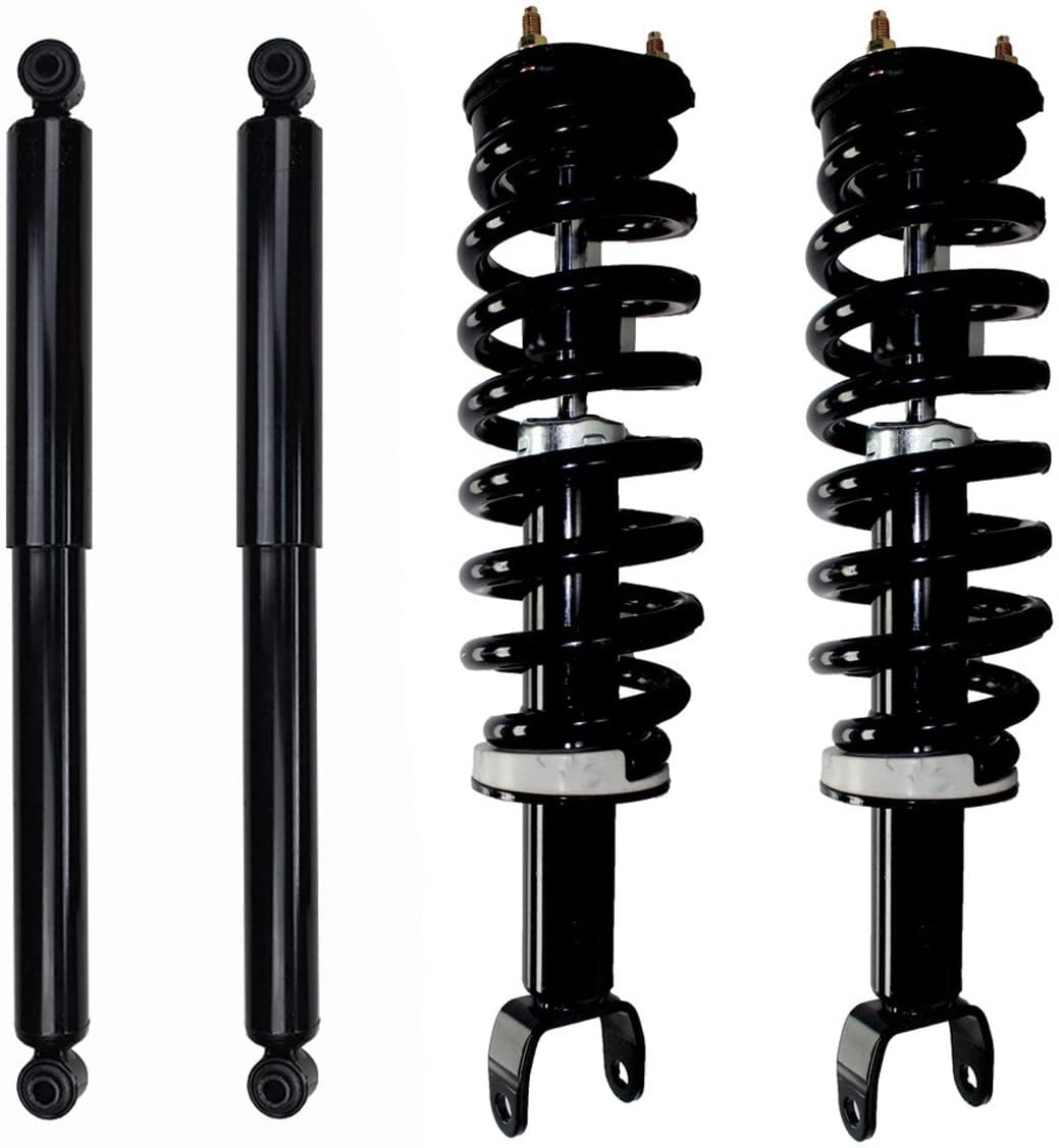 Detroit Axle - Struts Shocks for 4WD 2006 2007 2008 Dodge Ram 1500 Complete 2 Front Struts w/Coil Spring 2 Rear Shock Absorbers Replacement Quick Install Ready Struts Assembly