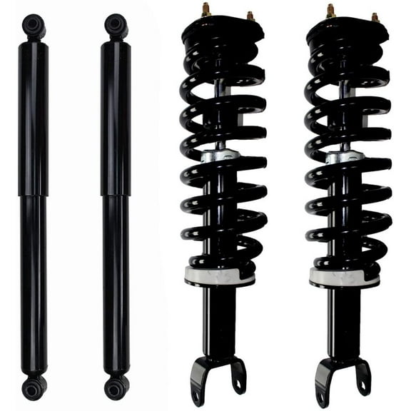 Detroit Axle - Struts Shocks for 4WD 2006 2007 2008 Dodge Ram 1500 Complete 2 Front Struts w/Coil Spring 2 Rear Shock Absorbers Replacement Quick Install Ready Struts Assembly