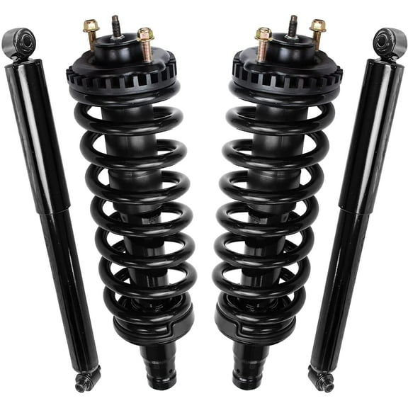 Detroit Axle - Struts Shocks for Chevrolet Trailblazer EXT SSR GMC Envoy XL XUV Buick Rainier Saab 9-7X Isuzu Ascender Complete 2 Front Struts w/Coil Springs 2 Rear Shock Absorbers Replacement