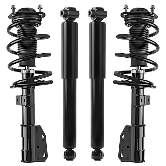 Detroit Axle - Struts Shocks for Chevy Traverse Buick Enclave GMC Acadia Saturn Outlook Complete Front Ready Struts with Coil Spring Rear Shock Absorbers Replacement Suspension
