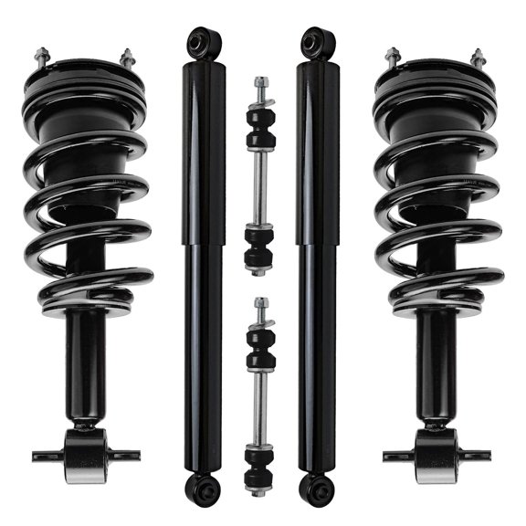 Detroit Axle - Struts Shocks Kit for 2007-2013 Chevrolet GMC Silverado Sierra 1500, 2 Front Struts Coil Spring 2 Rear Shock Absorbers 2 Front Sway Bar Links