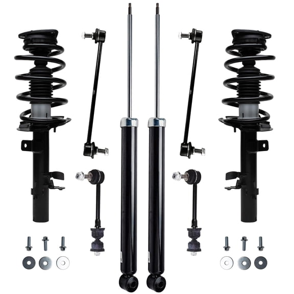 Detroit Axle - Struts Shocks Kit for 2014-2019 Ford Escape, 2 Front Struts with Coil Spring 2 Rear Shock Absorbers 4 Front & Rear Sway Bars 2015 2016 2017 2018 Suspension Replacement
