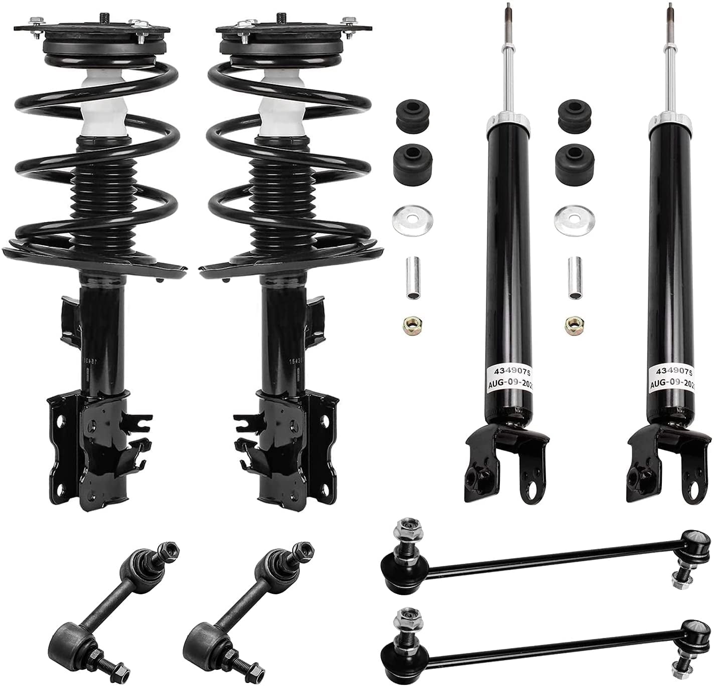 Detroit Axle - 8pc Struts Shocks Kit for 2007-2013 Nissan Altima Complete 2 Front Struts w/ Coil Spring 2 Rear Shock Absorbers 4 Front Rear Sway Bars 2008 2009 2010 2011 2012