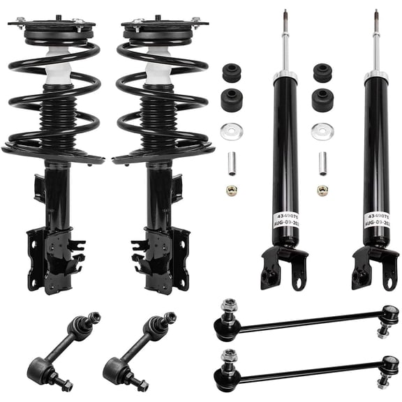 Detroit Axle - 8pc Struts Shocks Kit for 2007-2013 Nissan Altima Complete 2 Front Struts w/ Coil Spring 2 Rear Shock Absorbers 4 Front Rear Sway Bars 2008 2009 2010 2011 2012