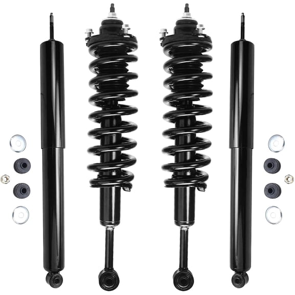 Detroit Axle - 4WD Struts Shocks for 2005-2015 Toyota Tacoma Complete 2 Front Struts with Coil Spring 2 Rear Shock Absorbers 2006 2007 2008 2009 2010 2011 2012 2013 2014 Suspension Kit