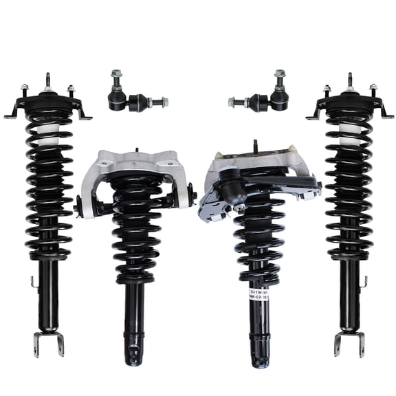 Detroit Axle - Struts kit for 2001-2006 Chrysler Sebring Dodge Stratus [Sedan] 4 Front Rear Struts with Coil Spring 2 Front Sway Bars Replacement Suspension Kit