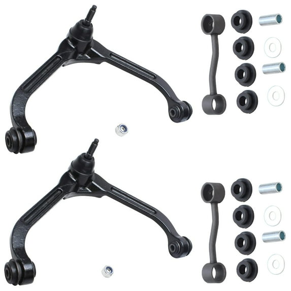 Detroit Axle - Suspension Kit for Jeep Liberty 2.4L & 3.7L - Set of (2) Front Upper Control Arms + Ball Joints and (2) Front Sway Bar End Links Fits select: 2004-2005,2007 JEEP LIBERTY SPORT
