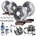 thumbnail image 1 of Detroit Axle - Wheel Bearing Hubs Brake Kit for Trailblazer Envoy Buick Rainier Isuzu Ascender Front Wheel Bearing Hubs Front Rear Brake Rotors Brake Pads : 11.89" Front & 12.8" Rear Rotors, 1 of 7