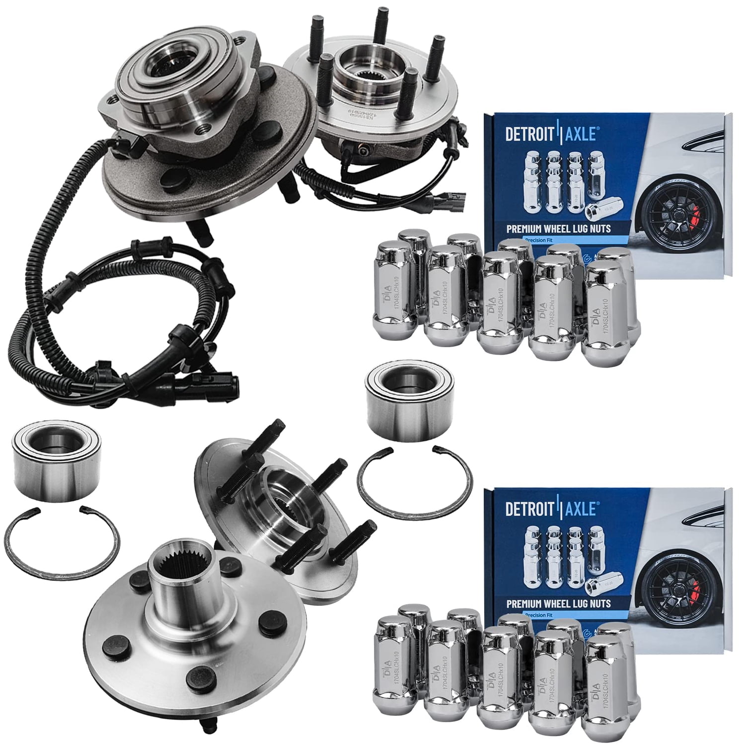 Set Of 2 Front Wheel Hub Bearing & ABS Assemblies For Ford Explorer - Part #515050 & Others