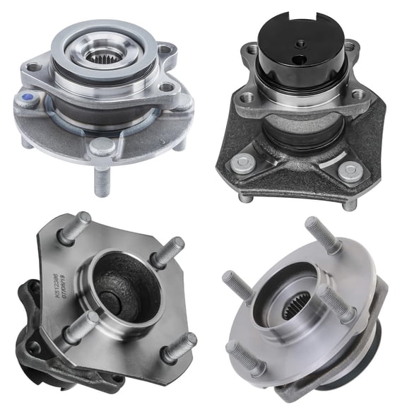 Detroit Axle - Wheel Bearing Hubs for 2007-2012 Nissan Versa [4-Wheel ABS], 4 Front Rear Wheel Bearing Hubs Assembly 2008 2009 2010 2011 Replacement