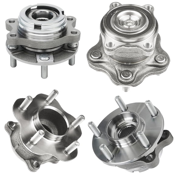 Detroit Axle - Wheel Bearing Hubs for 2009-2014 Nissan Murano 2011-2017 Quest, Front Rear Wheel Bearing Hubs Assembly 2012 2013 Replacement