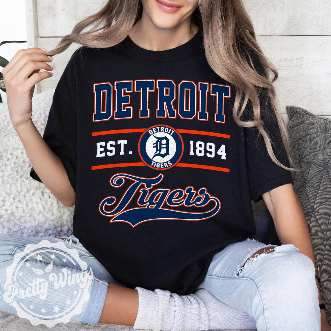 Detroit Baseball Shirt Vintage Sports Tee, Tigers Baseball Fan T-Shirt, Retro Baseball Tee, Game Day Shirt, Baseball Lover Gift