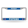 thumbnail image 1 of Detroit Basketball Pistons - 12" x 6" Standard Size - Chrome Metal License Plate Frame, 1 of 5