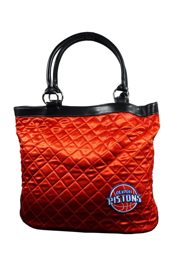 Detroit Basketball Pistons Quilted Tote Bag Purse 16" x 5.5" x 12"
