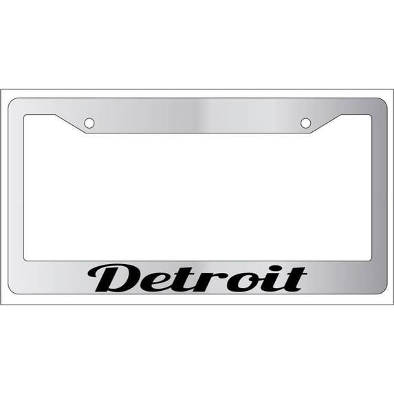 Detroit Chrome Plastic License Plate Frame