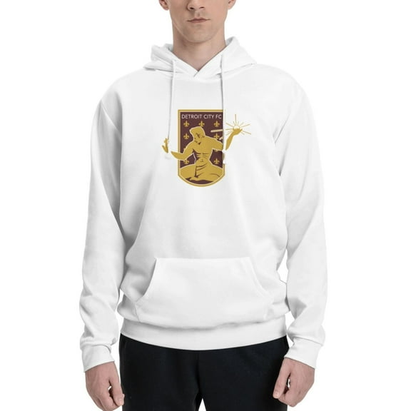 Detroit City Fc Men Fleece Hoodie Casual Pullover Sweatshirt With Kangaroo Pocket