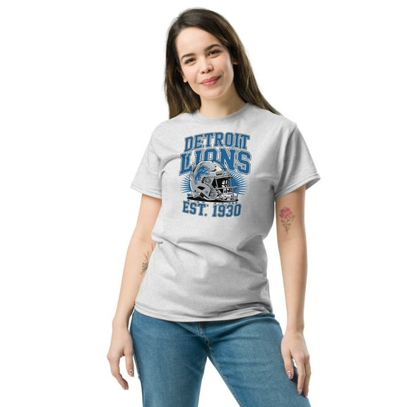 Detroit City Football T-Shirt, Football Fan Gear, T-Shirt (Ash, S)