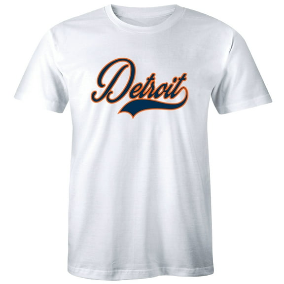 Detroit City Script - Baseball Home Run Men City Orange City Town T-Shirt