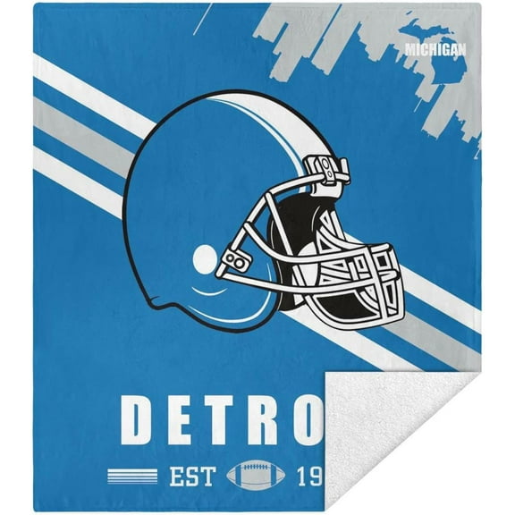 Detroit City Throw Helmet Blanket Gifts for Men Women Michigan Flannel Blanket for Home Office Car