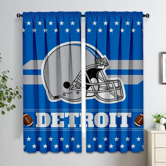 Detroit Themed Blackout Curtain Panels, 72"Wx63"L, 2 Piece