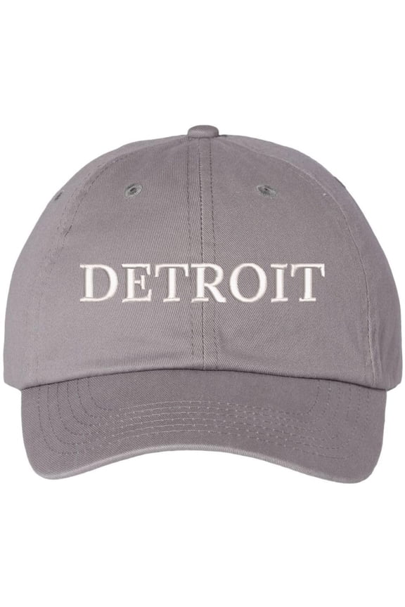 Detroit Dad Hat Classic Embroidered Proud Detroit Michigan 100% Cotton Adjustable Baseball Cap (Grey)