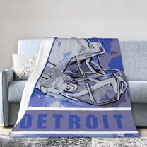 Detroit Flannel Throw Blanket ，Football Style Pride Paint Travel Blanket Gifts for Men Women Boy Decor Sofa Bed 40"x50"