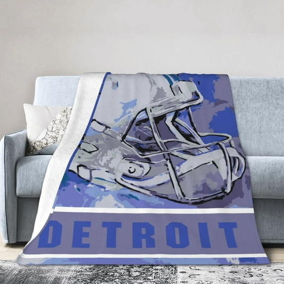 Detroit Flannel Throw Blanket ，Football Style Pride Paint Travel Blanket Gifts for Men Women Boy Decor Sofa Bed 40"x50"